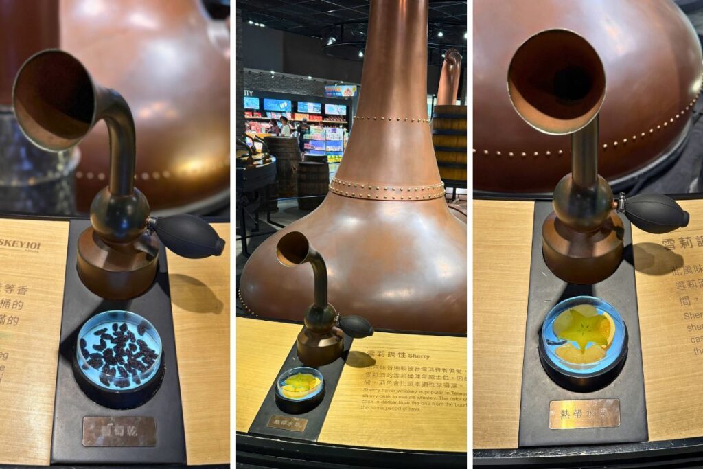 Whisky 101でウイスキーのさまざまな香りを体験できる展示